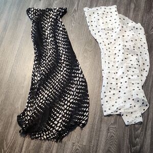 Bundle of 2 Express Black and White Polka Dot Scarves